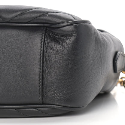 Gucci Calfskin Matelasse Medium GG Marmont Chain Shoulder Bag Black 9 of 12