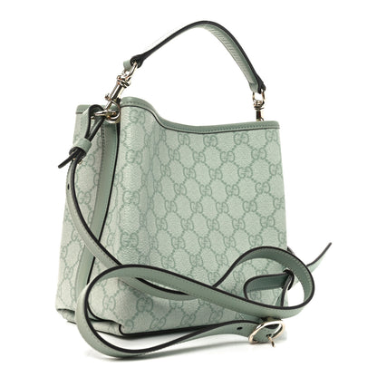 Gucci GG Supreme Monogram Emblem Small Shoulder Bag Sage Green 3 of 10
