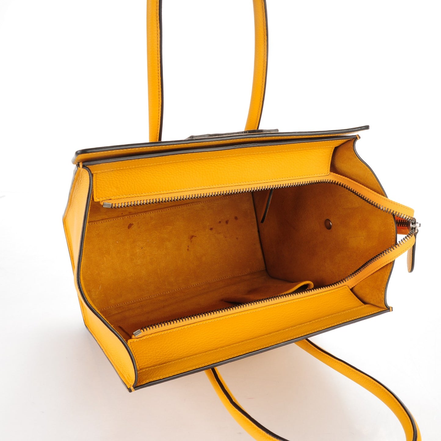 Drummed Calfskin Mini Luggage Ocre
