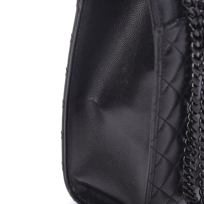 Saint Laurent Grain De Poudre Textured Mixed Matelasse Large Triquilt Monogram Monochrome Satchel Black 12 of 13