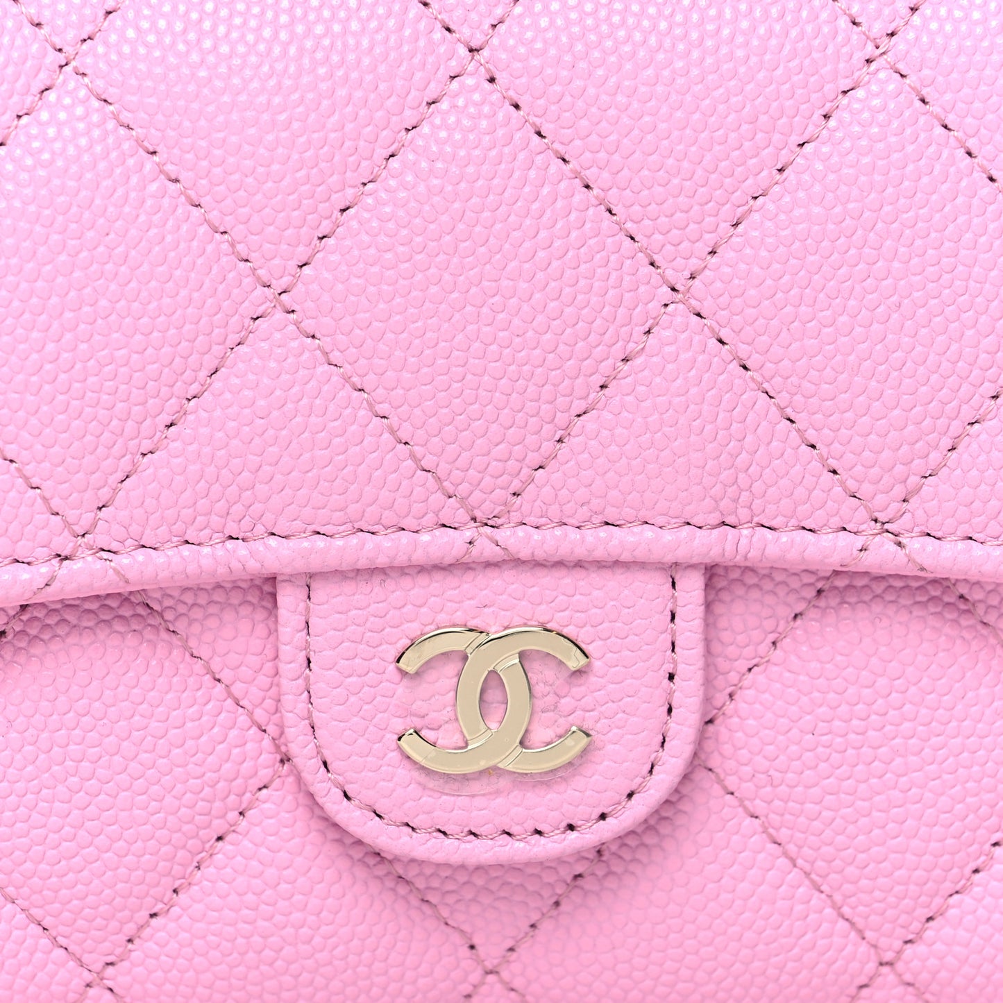 Caviar Quilted Medium Flap Wallet Pink