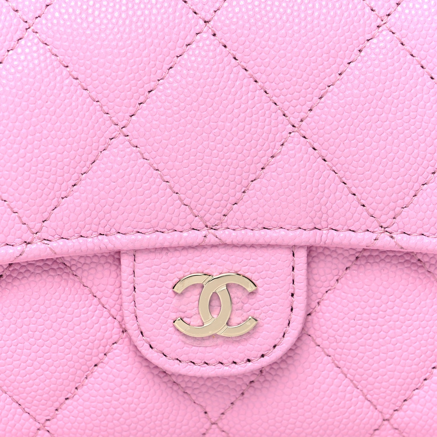 Chanel Caviar Quilted Medium Flap Wallet Pink 10 of 10