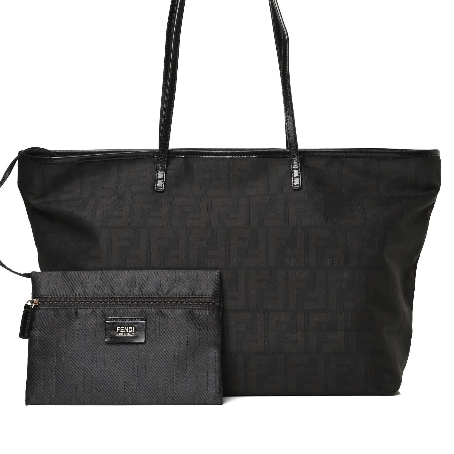 Fendi Nylon Zucca Medium Roll Tote Tobacco 10 of 22