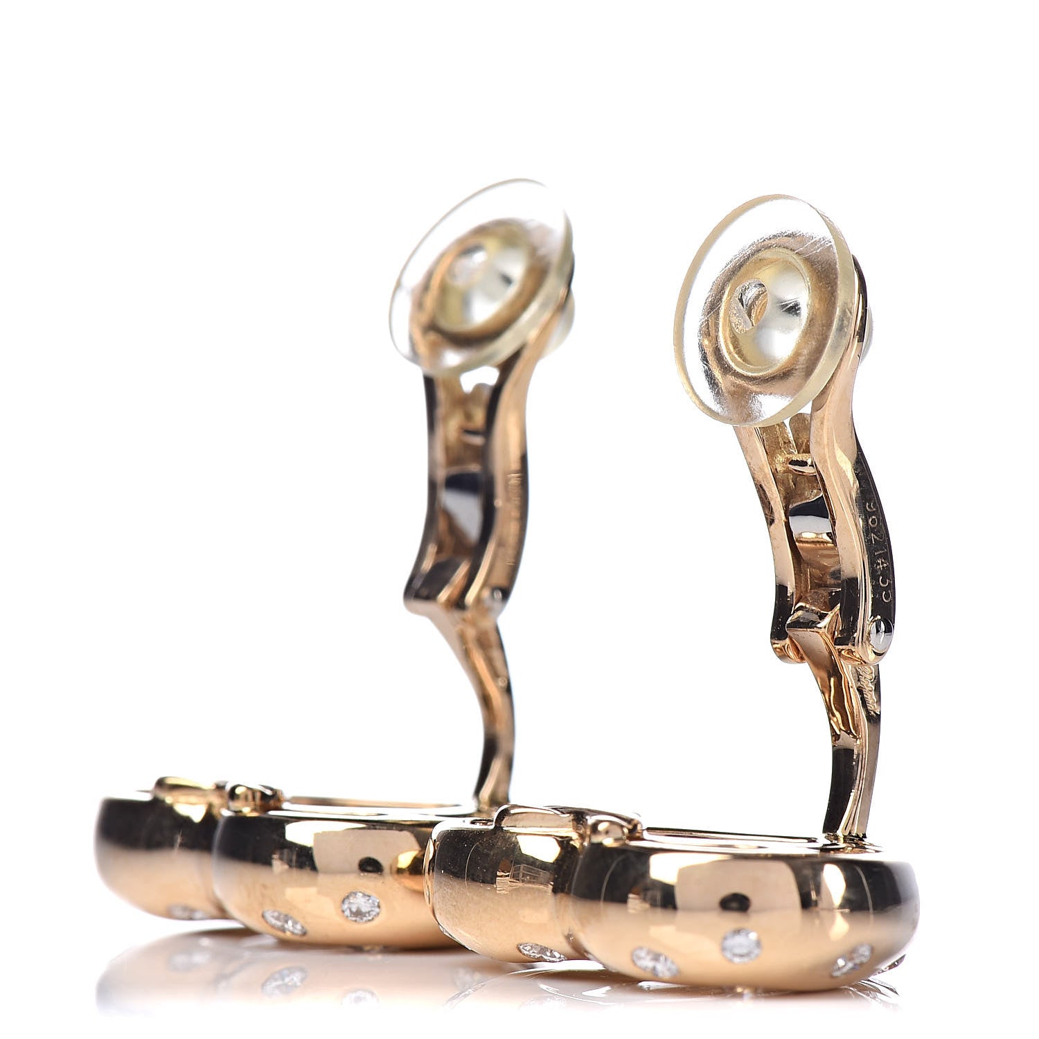 Chopard 18K Yellow Gold Diamond 3 Happy Diamonds Icon Heart Clip-On Earrings 3 of 5