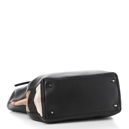 Burberry Grainy Calfskin House Check Medium Maidstone Black 3 of 4