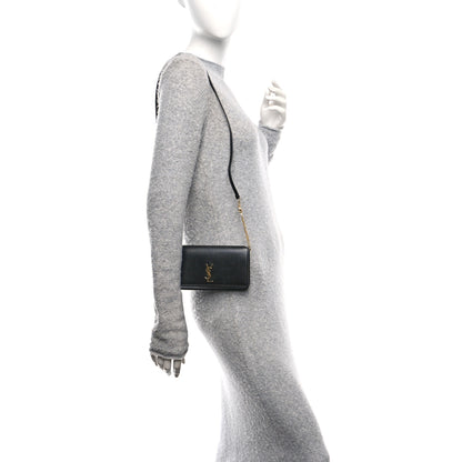 Saint Laurent Smooth Calfskin Monogram Phone Holder Crossbody  Black 2 of 10