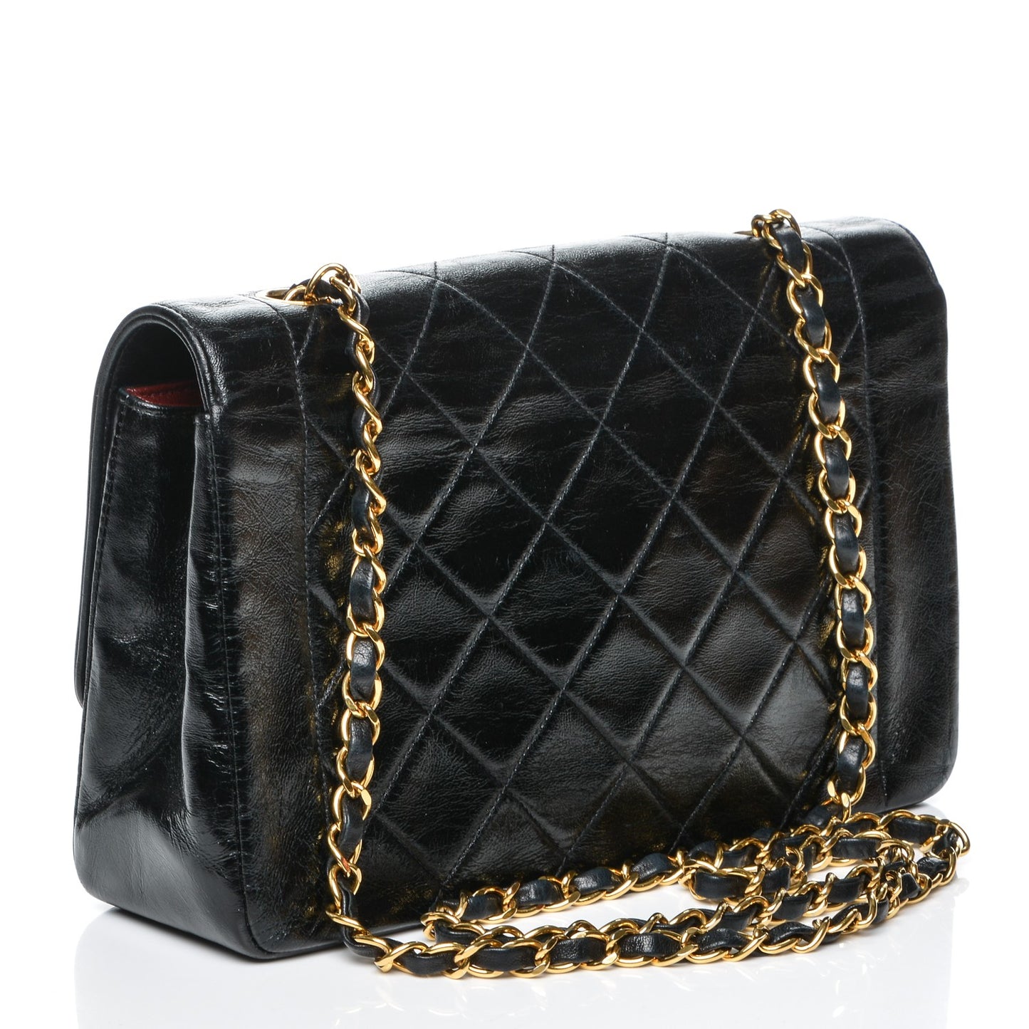 Lambskin Quilted Medium Single Flap Black