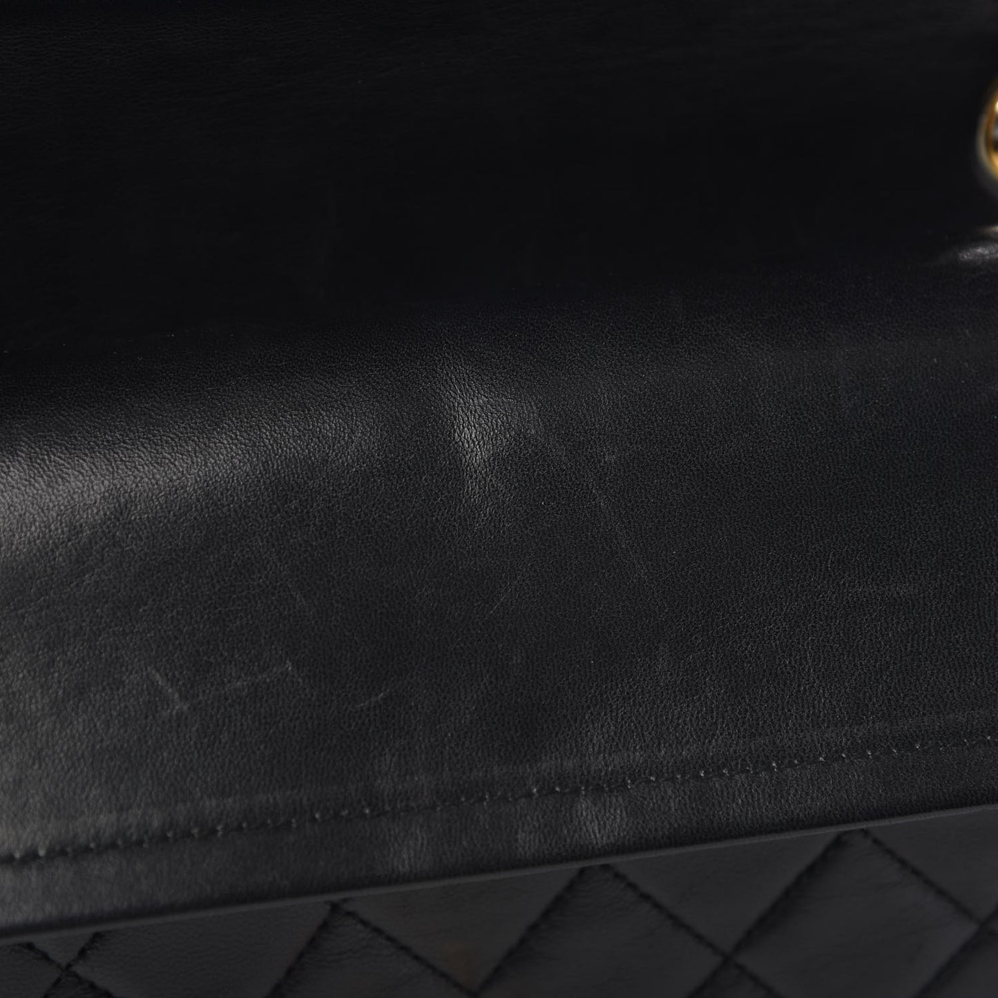 Lambskin Quilted Medium Double Flap Black