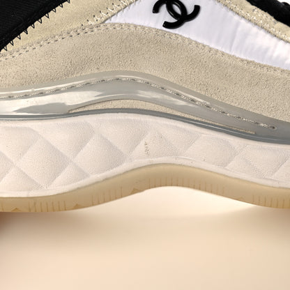 Chanel Suede Calfskin Mixed Fibers CC Sneakers 37 Beige 9 of 11