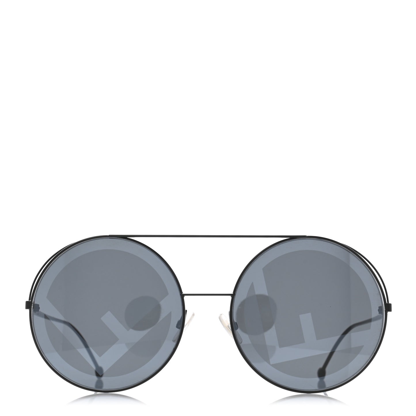 Metal F is Fendi Printed Run Away Round Frame Sunglasses FF 0285/S Black