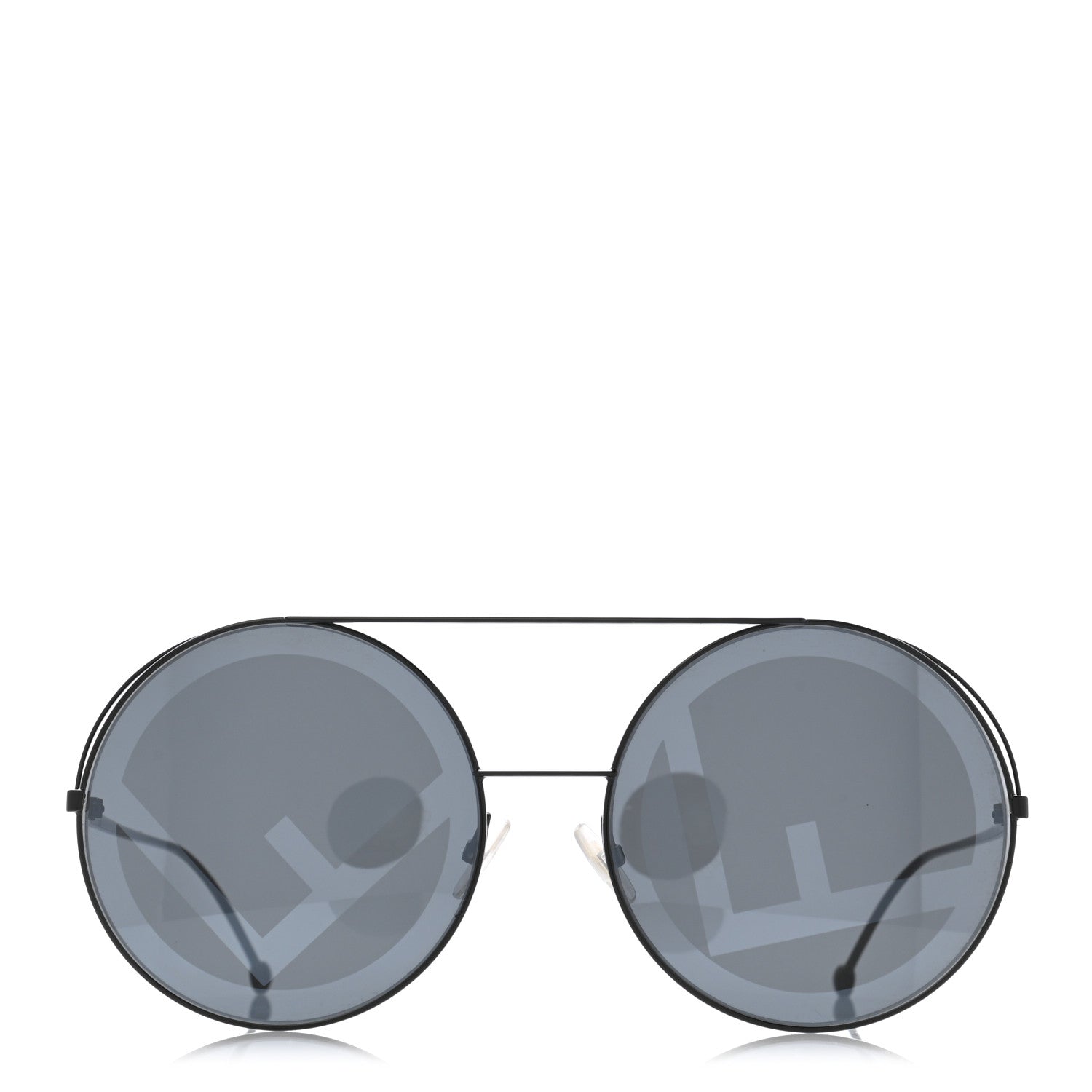 Fendi Metal F is Fendi Printed Run Away Round Frame Sunglasses FF 0285/S Black 2 of 7