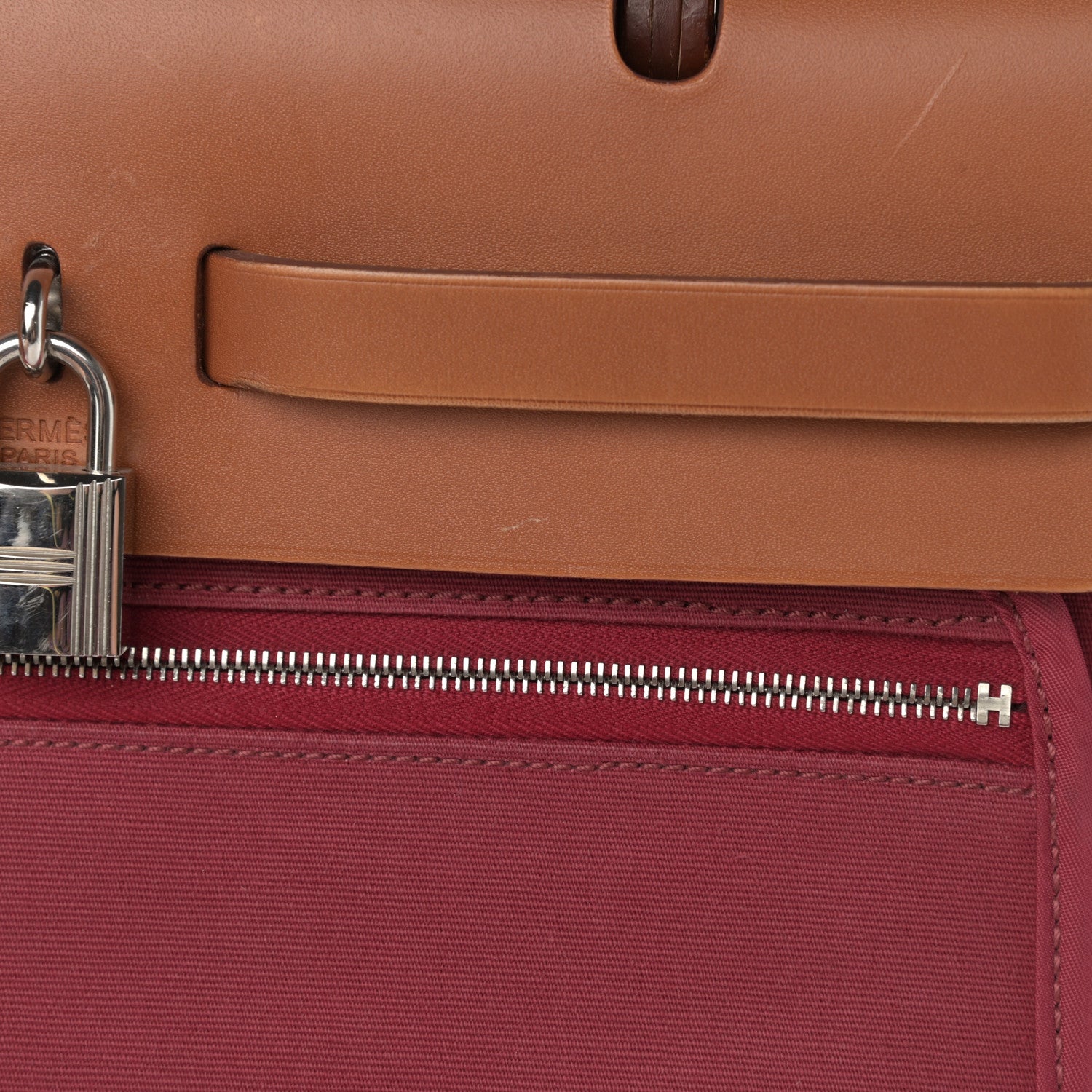 Hermes Vache Hunter Toile Herbag Zip 31 PM Rubis 14 of 18