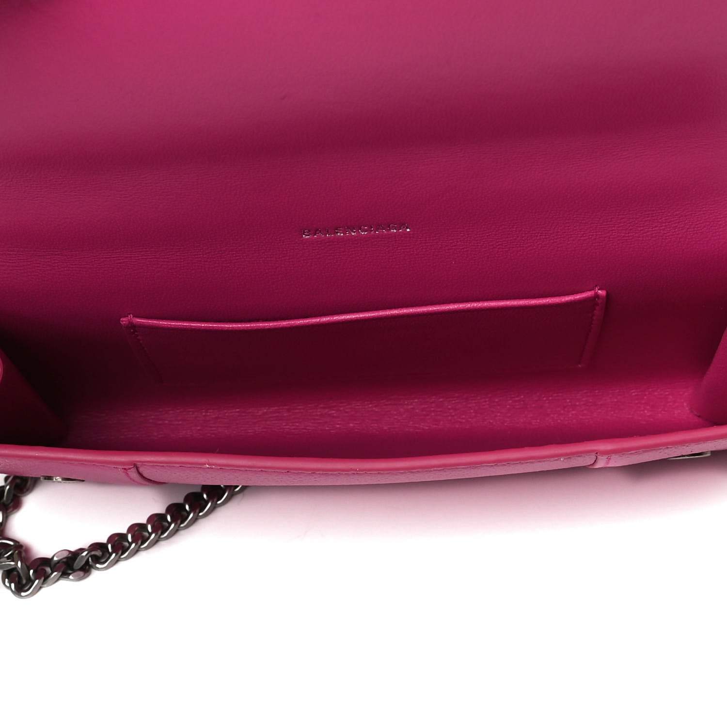 Balenciaga Grained Calfskin Tonal B Hourglass Top Handle Crossbody Phone Holder Fuchsia 4 of 10