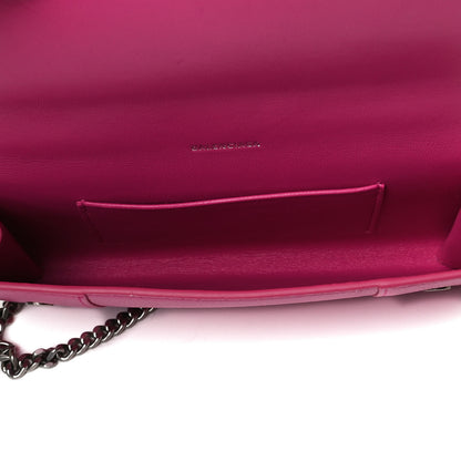 Balenciaga Grained Calfskin Tonal B Hourglass Top Handle Crossbody Phone Holder Fuchsia 4 of 10