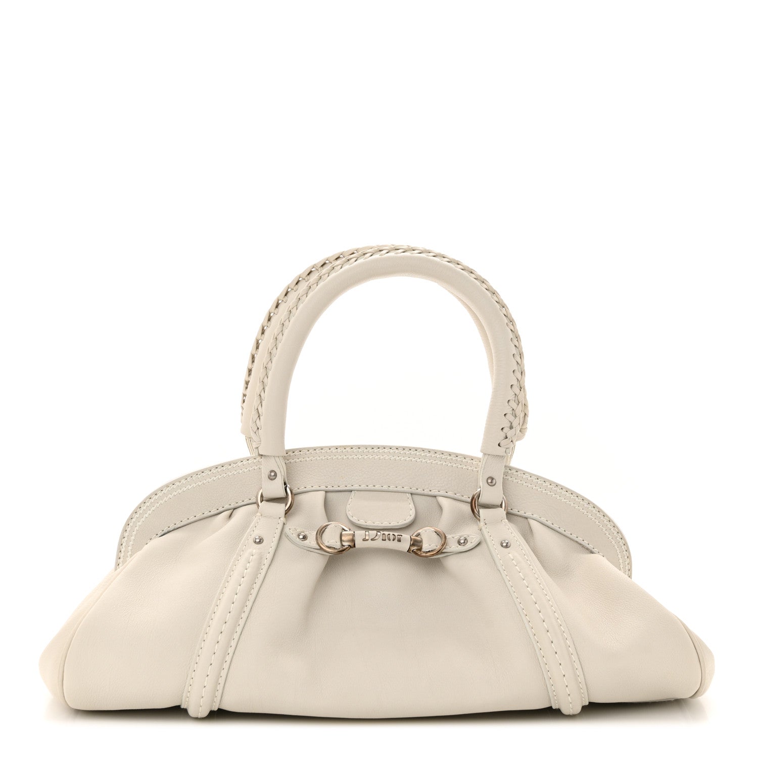 Christian Dior Calfskin My Dior Frame Pocket Satchel White 1 of 19