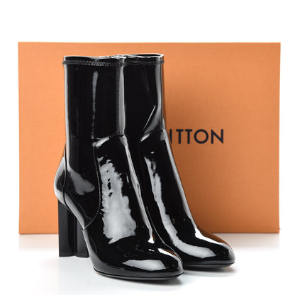 Louis Vuitton Patent Silhouette Ankle Boots 37.5 Black 7 of 7