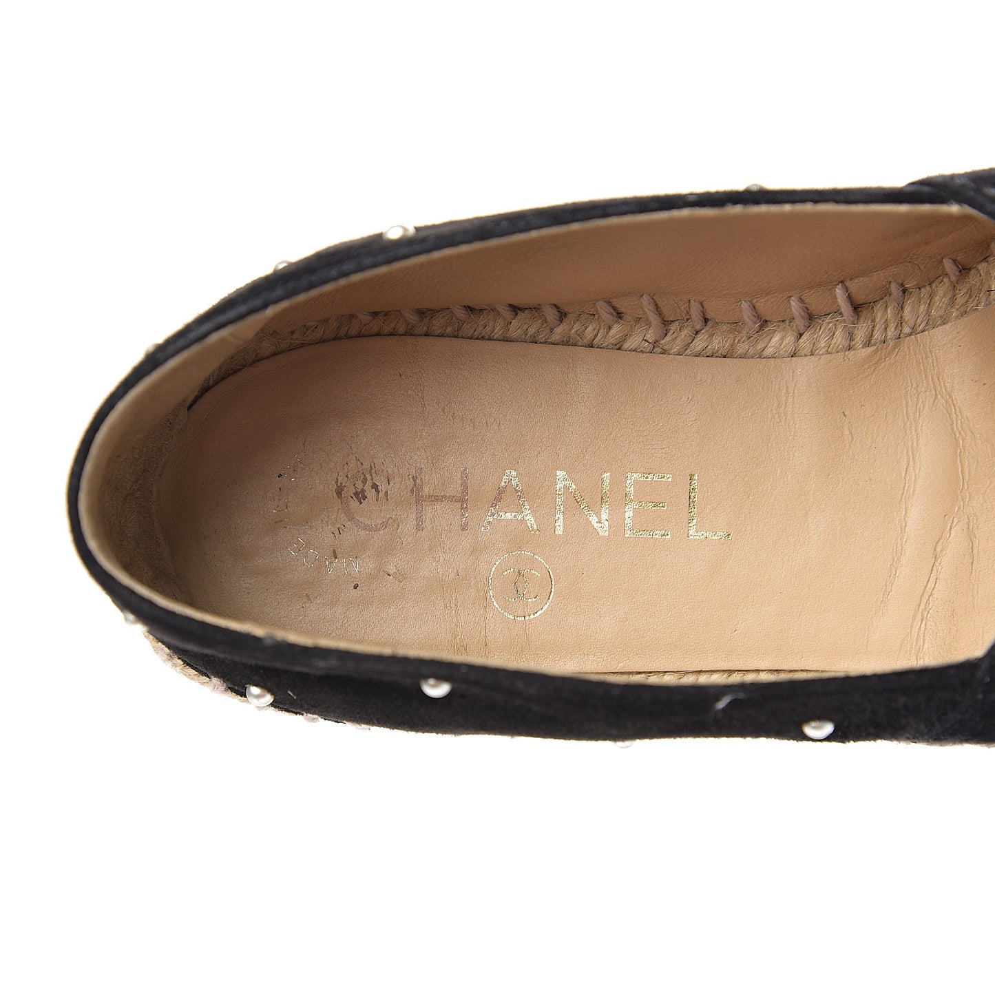 Suede Pearl CC Espadrilles 36 Black