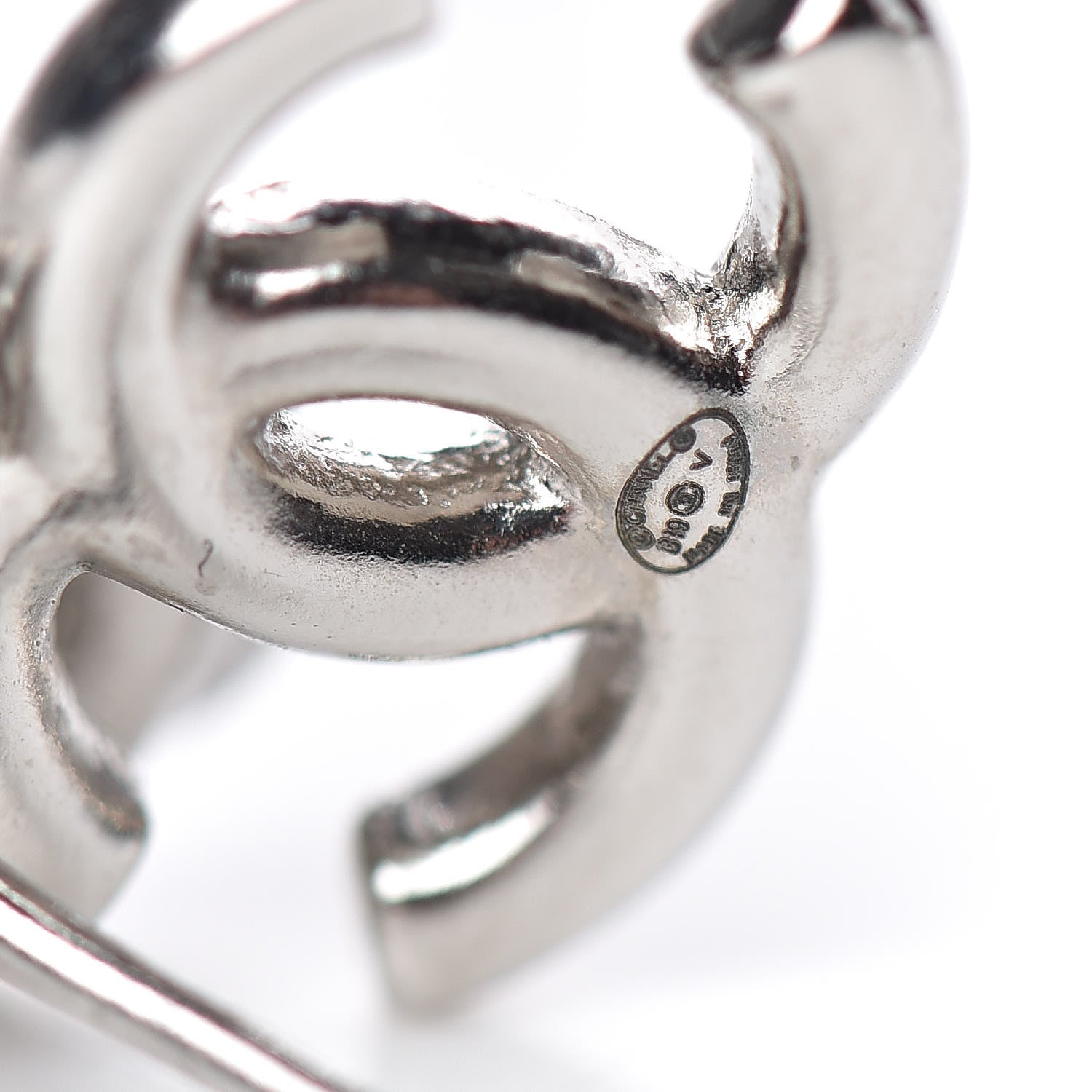 Chanel Crystal CC Bow Drop Earrings Silver 4 of 4