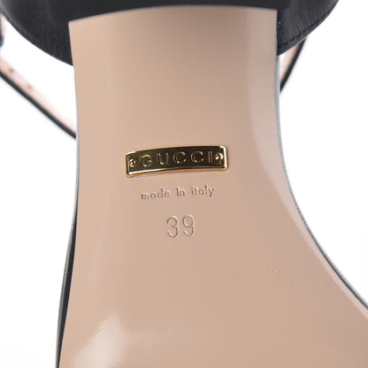 Gucci Lifford Calfskin GG Marmont Ankle Wrap 75mm Sandals 39 Black 7 of 9