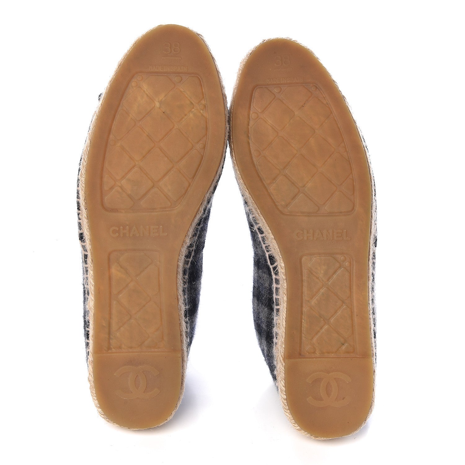 Chanel Flannel CC Espadrilles 38 Dark Grey Black 7 of 13