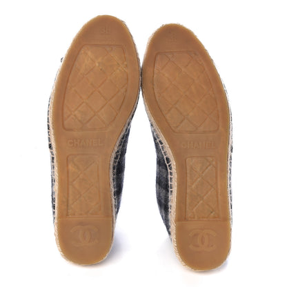 Chanel Flannel CC Espadrilles 38 Dark Grey Black 7 of 13