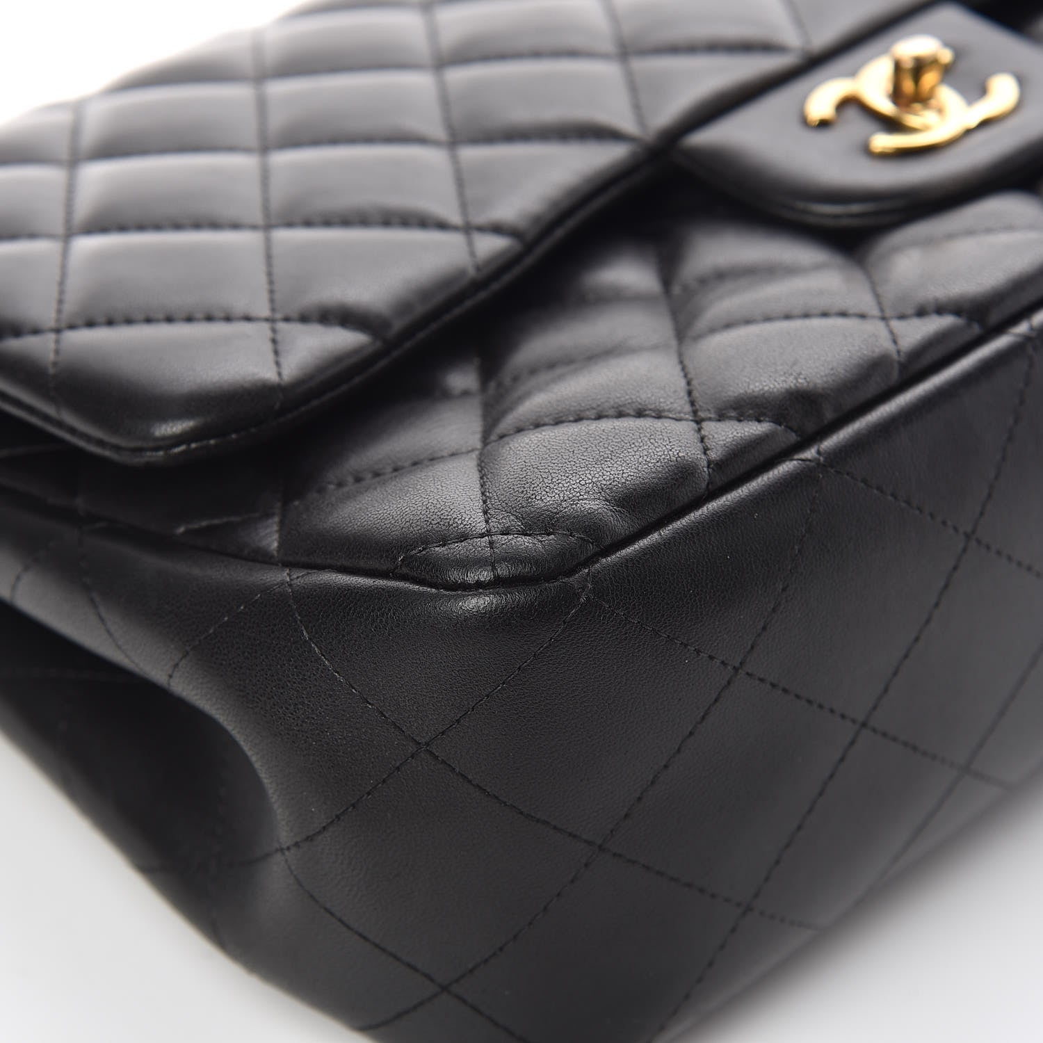 Chanel Lambskin Quilted Jumbo Double Flap Black 10 of 15
