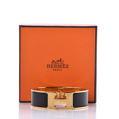 Hermes Enamel Wide Clic Clac H Bracelet GM Black 6 of 6