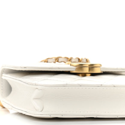 Chanel Calfskin Quilted Perfect Fit Coin Purse With Chain White 10 of 12