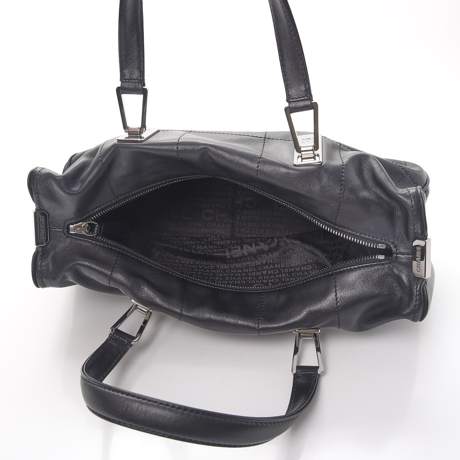 Chanel Lambskin Square Stitched Large Tote Black 5 of 9