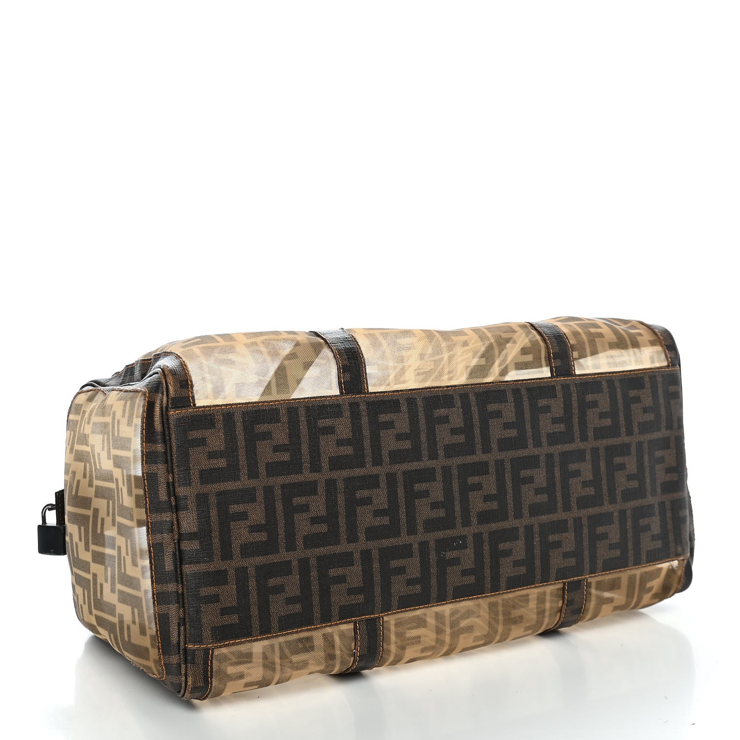 Fendi Zucca Spalmati Mesh Mixed Media Boston Tobacco 3 of 10