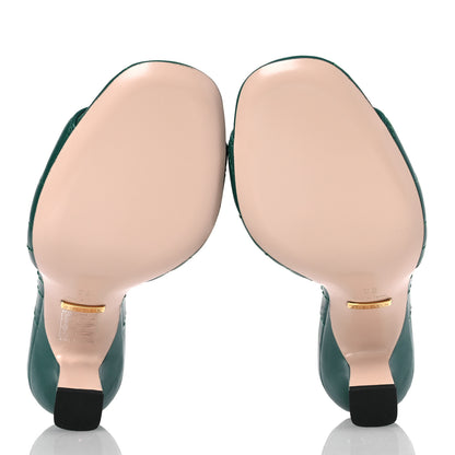 Gucci Nappa Matelasse GG Marmont 75mm Slide Sandals 35 Emerald 7 of 12