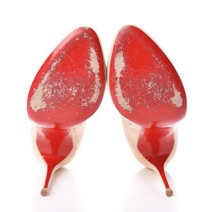Christian Louboutin Veau Velours Patent Bow Me Dear 100 Pumps 40 Doudou 7 of 10