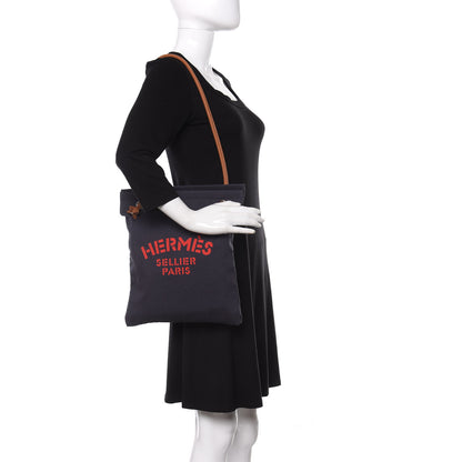Hermes Canvas Swift Aline Grooming Bag Navy 2 of 9