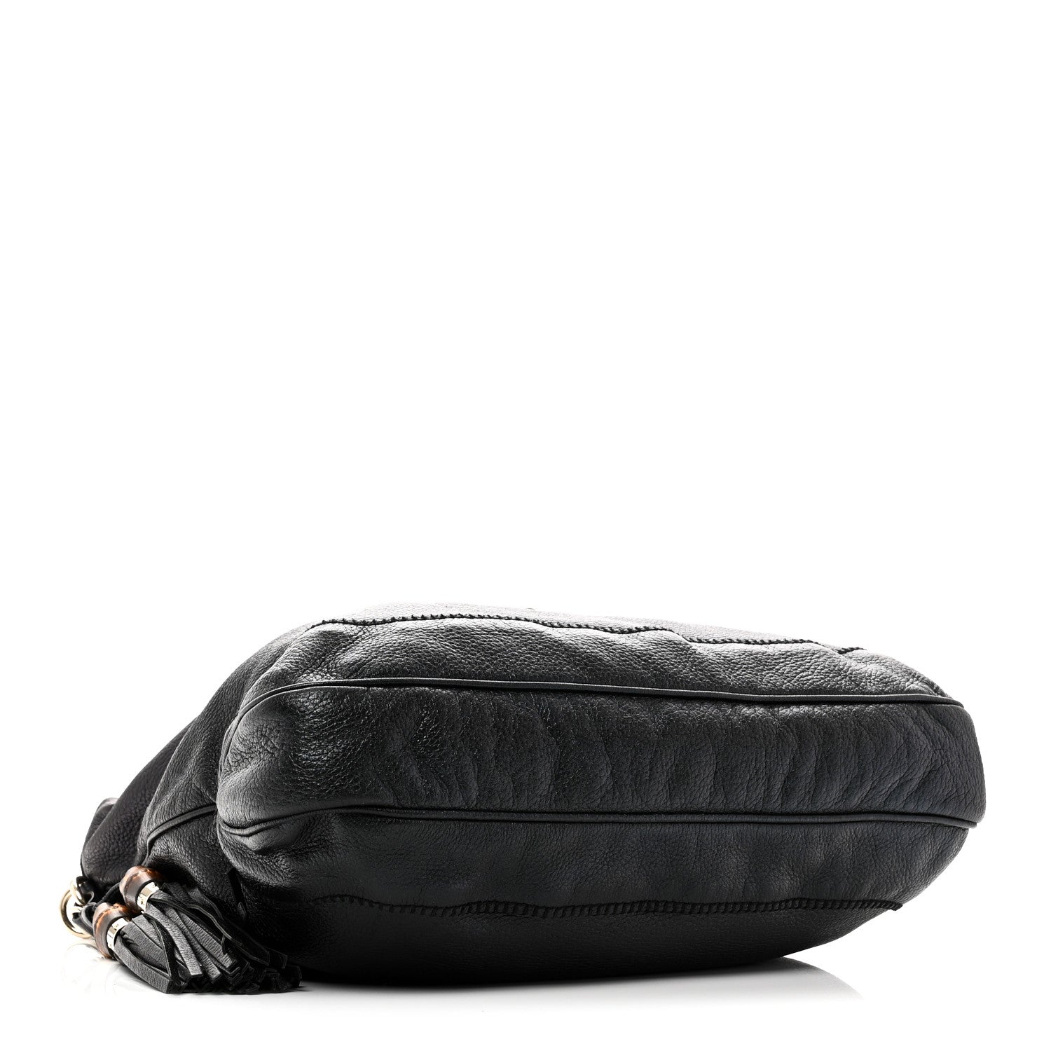 Gucci Pebbled Calfskin Medium New Jackie Shoulder Bag Black