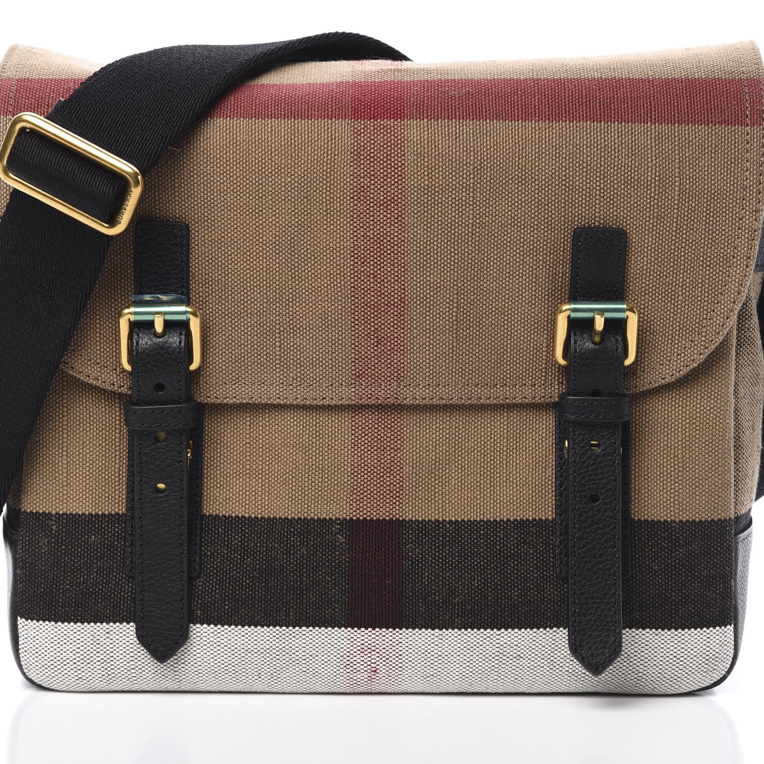 Burberry Canvas Mega Check Large Baildon Messenger Bag Black 9 of 11