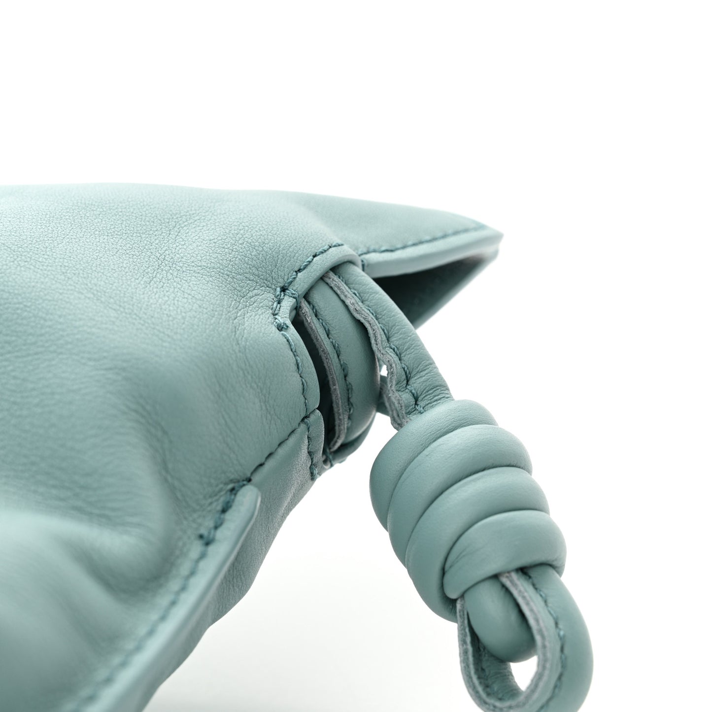 X SUNA FUJITA Nappa Flamenco Knot Clutch Ocean