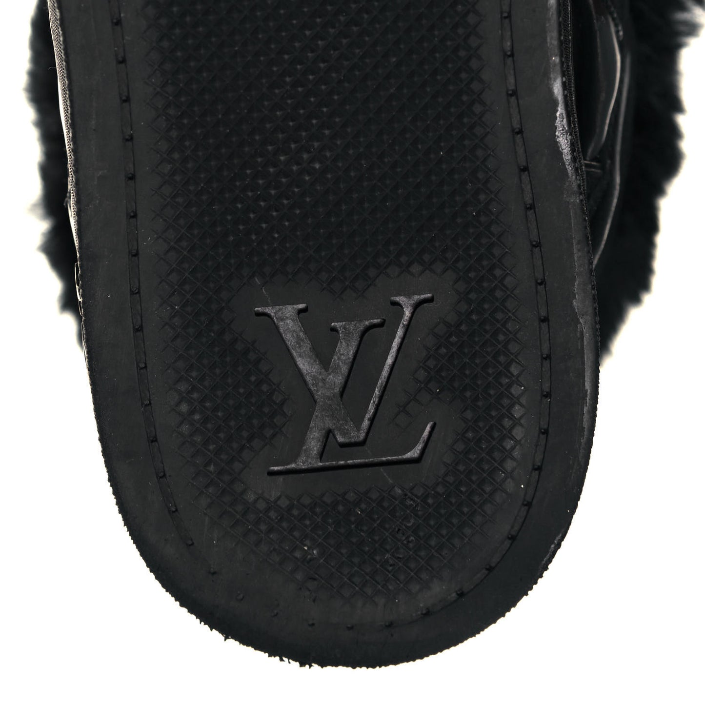 Calfskin Fur Monogram Medley High Top Sneakers 36 Black