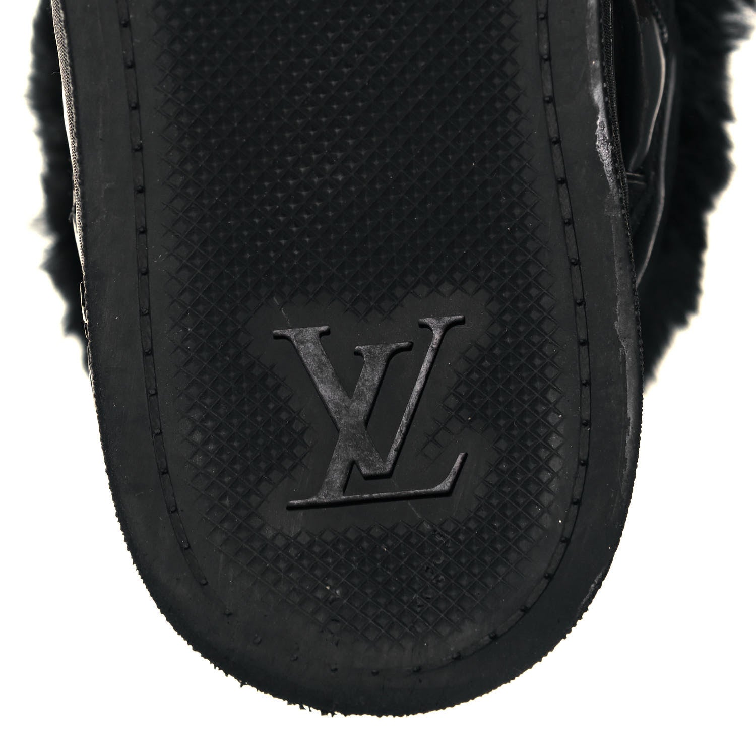 Louis Vuitton Calfskin Fur Monogram Medley High Top Sneakers 36 Black 6 of 9