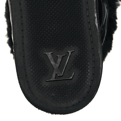 Louis Vuitton Calfskin Fur Monogram Medley High Top Sneakers 36 Black 6 of 9