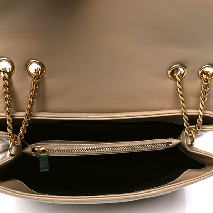 Saint Laurent Calfskin Y Quilted Monogram Medium Loulou Chain Satchel Dark Latte 4 of 4