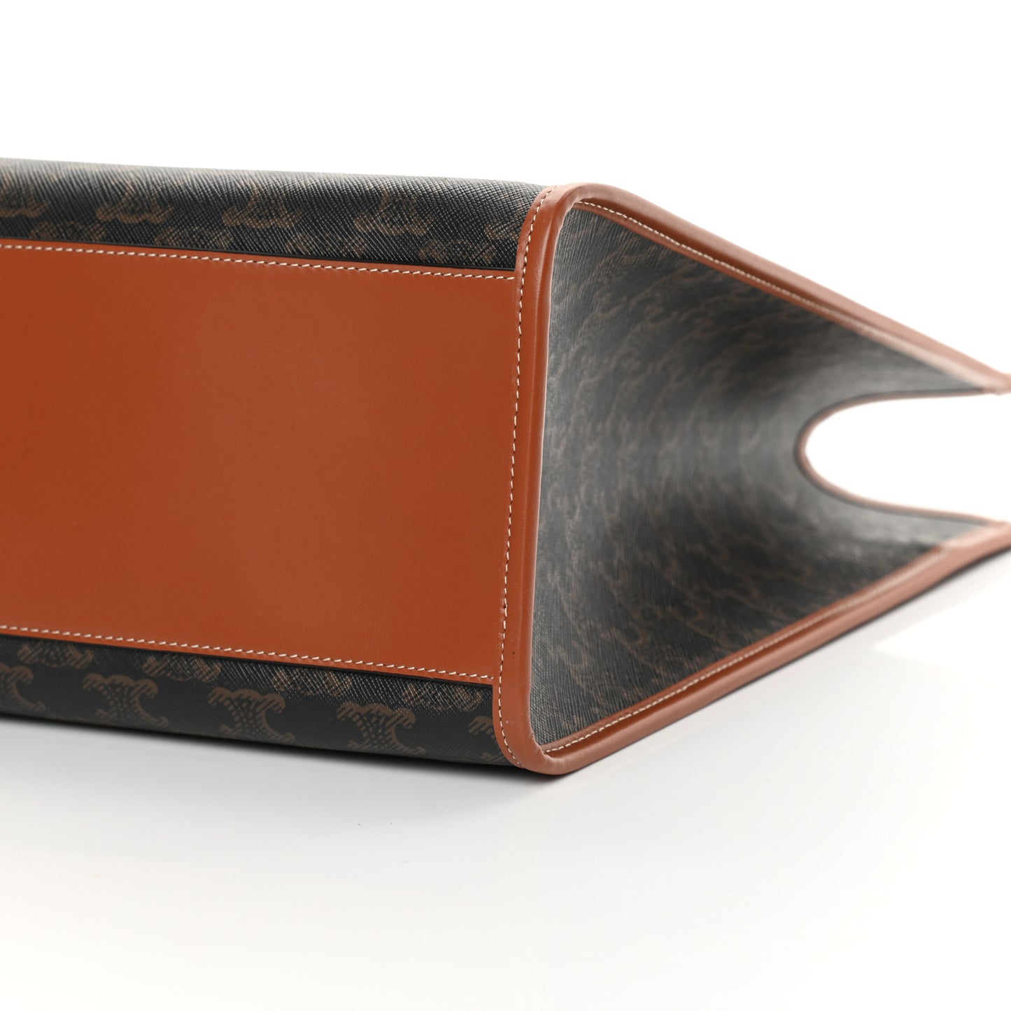 Triomphe Canvas Calfskin Horizontal Cabas Tan