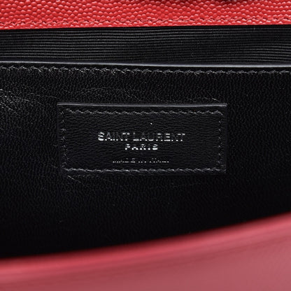 Saint Laurent Grain De Poudre Medium Monogram Kate Satchel Lipstick Red 6 of 7