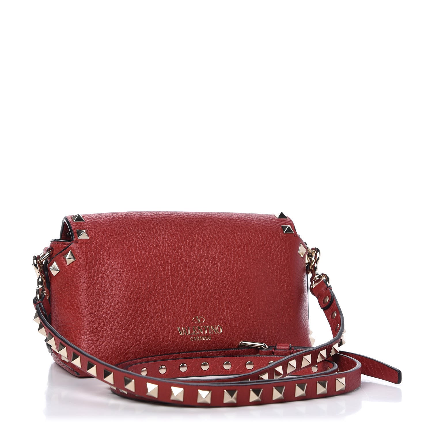 Valentino Garavani Pebbled Calfskin Mini Rockstud Crossbody Bag Rosso Valentino 3 of 9