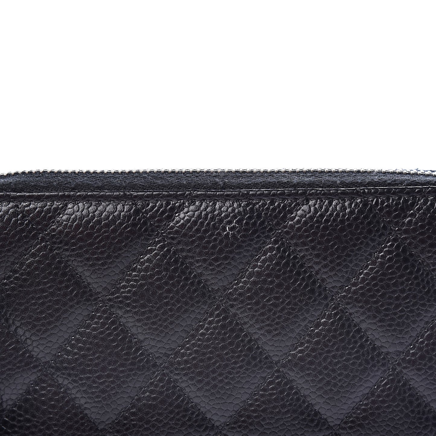 Caviar Quilted Small Gusset Zip Around Wallet Black