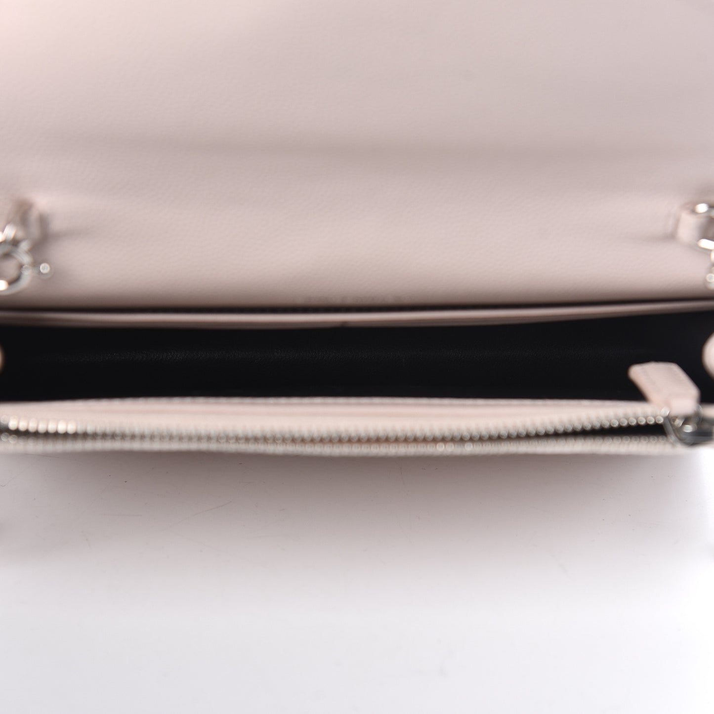 Grain De Poudre Matelasse Chevron Monogram Envelope Chain Wallet Marble Pink