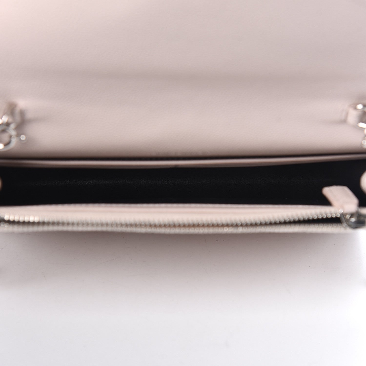 Saint Laurent Grain De Poudre Matelasse Chevron Monogram Envelope Chain Wallet Marble Pink 5 of 11