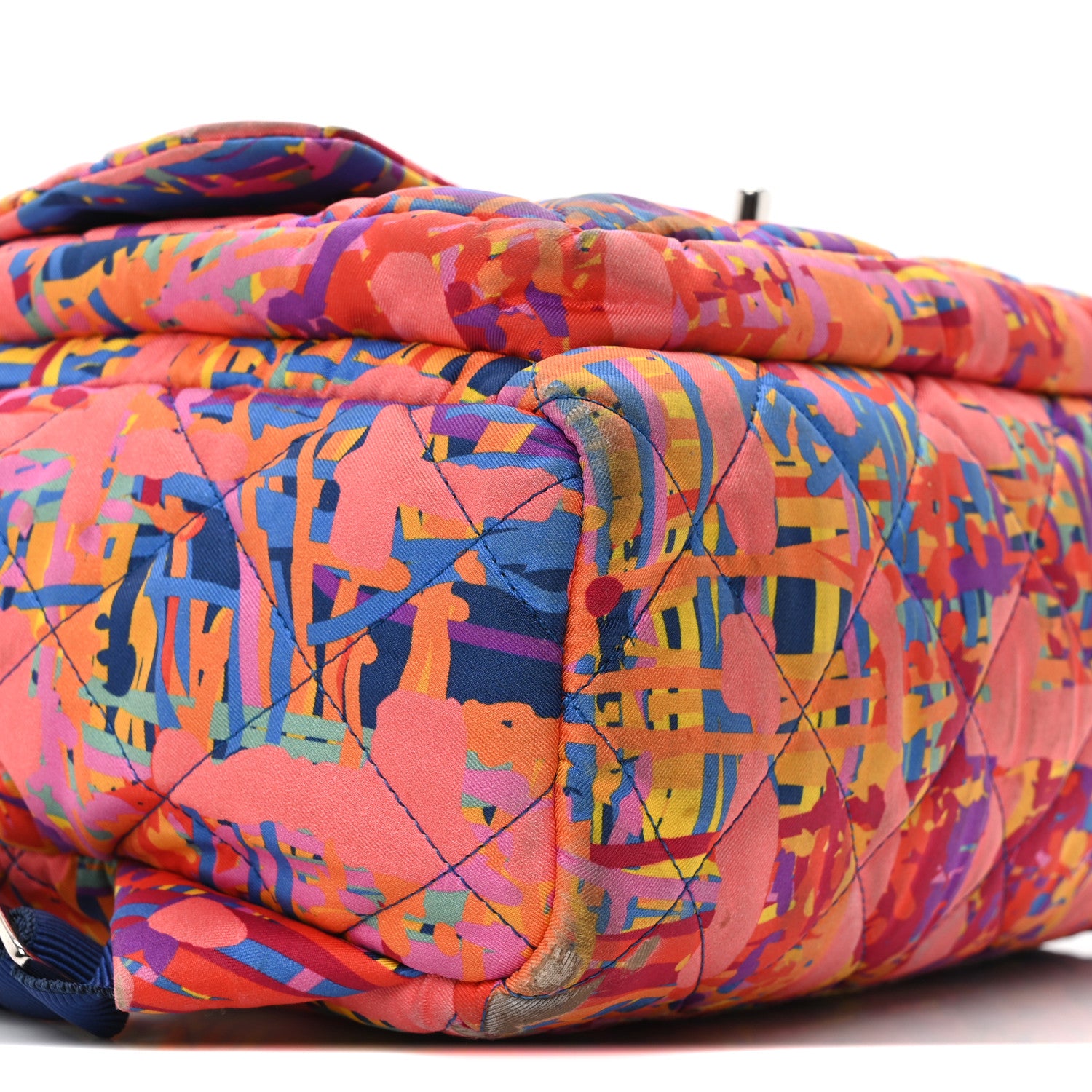 Chanel Foulard Fabric Quilted Printed Backpack Pink 16 of 19