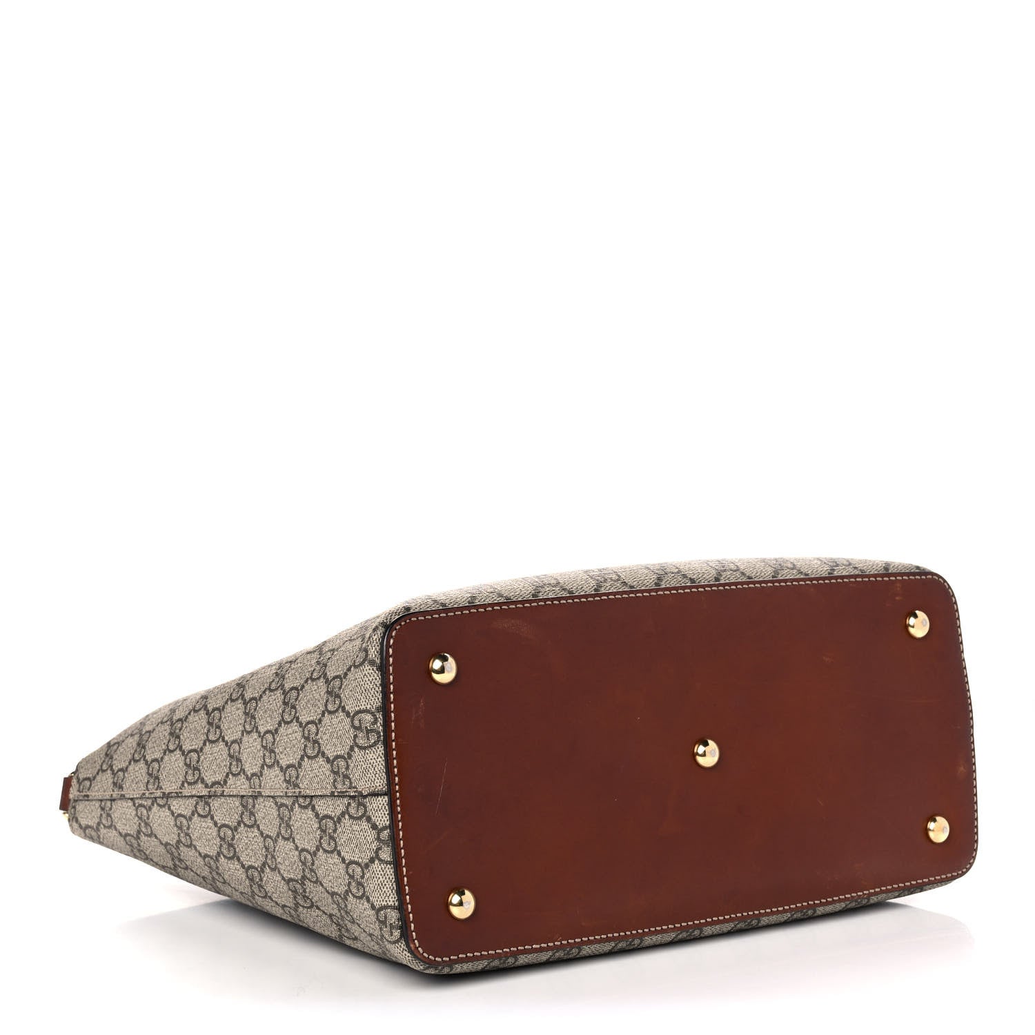 Gucci GG Supreme Monogram Linea A Foldover Tote Brown 4 of 18