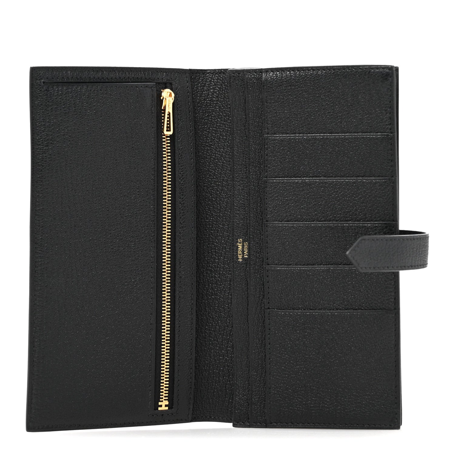 Hermes Chevre Mysore Bearn Gusset Wallet Black 5 of 8