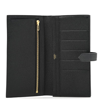 Hermes Chevre Mysore Bearn Gusset Wallet Black 5 of 8